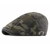 FS Camouflage Berets Hat For Men Women Herringbone Caps Washed Cotton Newsboy Cap Cabbie Ivy platt hatt Justerbar vår Summer3031027