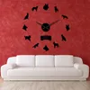 Tysk Shepherd Diy Wall Clock Deutscher Schferhund Giant Wall Clock med stora nålar Spegeleffekt Alsatian Wolf Dog Wall Art Y206648516