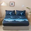 Nouveau produit en 1pcs 100% polyester matelas de lit solide ensemble avec quatre coins et draps de bande élastique vente chaude 201113