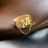 Cluster Ringen 18K Geel Vergulde M Letter Ring voor Vrouwen Vriendin Fijne Sieraden Bruiloft Engagement Open Verstelbare Verjaardag Geschenken