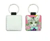 200pcs sublimation PU Double Sides Blank Keychain Accessories Tassel Key Ring Bag Parts