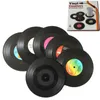 Ny Mode Spinning Retro Vinyl CD Rekord Drycker Underlägg Koppmatta 6PCS / Set Presentförpackning