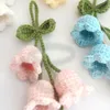 Keychains 1PC Cute Wind Chimes Handmade Knitting Wool Keyring Girl Jewelry Bag Car Key Chains Personalized Pendant Couple Gifts Fred22