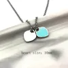 10mm 2 Herz Halskette Frau Edelstahl blau Rosa Grün Anhänger Schmuck am Hals Valentine Day Weihnachtsgeschenke für Freundin Großhandel