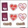 Party Favor Fournitures d'événements Festive Home Garden 3 Sacs 150Pcs Étiquettes d'emballage de la Saint-Valentin Étiquettes en papier Signets romantiques Drop Delivery 2