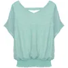 Women's Blouses & Shirts Women Spring Summer Style Chiffon Lady Casual Short Batwing Sleeve V-Neck Blusas Tops DF2838
