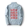 Mäns Jackor West Pablo Denim Men Hip Hop Tour Brand Clothing Streetwear Jeans Jackets1