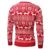 Puimtiua Noel tarzı erkekler Sonbahar Kış Kazak Kazak Geyik Baskılı Uzun Kollu Kalın Sıcak O-Yık Sweaters Erkekler 201126