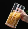 Glas lagringsbehållare Kök Borosilikatkornsorganisationsburk med bambu lock Förseglade behållare Tea Canister GGA3790
