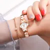 Wristwatches 2022 Qualities Small Fashion Women Watches Rose Gold Luxury Stainless Steel Ladies Diamond Female Bracelet