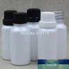 20ML 2 زجاجات / 3OZ الزجاج الأبيض مع الأسود، الأبيض الكبير كاب العبث اغطية والدليل من الضروري النفط القطارة قوارير إفراغ زجاجات زجاج