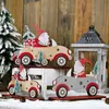 サンタクロースメリークリスマス装飾木製の装飾品ツリーナビダッドノエルクリスマスギフトイヤー木製ハンギングペンダントY201020