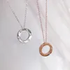 Mode- Classique Mode Titane Acier Bijoux Cercle Collier Vis Pas De Diamant Amour Collier Pendentif Luxe Sauvage Collier Parfait