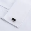 Качественные французские запонки покрыты крытая кнопка оттулки воротник с длинным рукавом с длинным рукавом сплошной простой бизнесмены Slim Fit не железные рубашки платье LJ200925