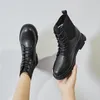 Hot Sale-2020 High-Top Boots Nieuwe Casual Solid Color 3.5cm Ronde Laarzen Martin Laarzen Mode Trend Ontwerp Hoge Kwaliteit All-match Shoes