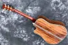 Пользовательские настоящие абальские дерево вкладки вкладки KOA древесина акустическая гитара D Body 41-дюймовый Ebony Gameboard