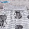 Dessin animé éléphant bébé garçon vêtements ensemble gris clair né vêtements à capuche TopsSoft pantalons 0- enfants ensemble pour garçon fille LJ201221