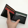 2022 럭셔리 캐주얼 남성용 가죽 고급 지갑 홀더 더블 할인 블랙 짧은 신용 카드 포켓 얇은 고품질 프리미우 238N
