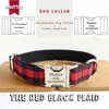 MUTTCO personalized dog ID tag collar for Chihuahua Poodle THE RED BLACK PLAID custom pet name and phone number 5 sizes UDC074 2013537563