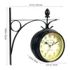 Strona główna Living Rom Decor Dwuosobowy Side Vintage Clock Outdoor Garden Outside Art Decoration Salon Dekoracyjny Zegarek 220115