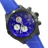 Nowy niebieski reloJ de lujo Mężczyźni Watch Japan Quartz Ruch Chronograph Męski Nylon Pasp Men Watches Wristwatch Sports Uhren194N
