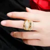 Pera Luxury Sparkling CZ Zircon Silver Color Multilayer Stor Open Resizable Wedding Rings for Women Party Jewlery Gift R1412584