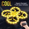 UFO RC Mini Quadcopter Induction Drone Smart Watch Remote Sensing Gesture Aircraft Hand Control Altitude Hold Kids 220216