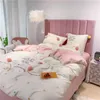 4 / 7pcs coton égyptien housse de couette ensembles de literie king size taies d'oreiller broderie lapin couverture de lit jogo de cama linge de lit T200706