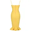 Ocstrade vestido midi bandagem 2020 nowe kobiety cytrynowe żółte flankowane bustier bandaż bandaż bodycon seksowne sukienki klubowe T204767469