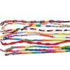 民族の手作り織りロープブレスレットカラフルな虹編まれたロープコードブレスレット友情の薄いひも​​ストランドブレスレット