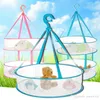 Torrt Kläder Tvättservice Korg Doll Toy Förvaring Hanger Enkelrum Dubbel Lag Väska Hamper Fällbar Mesh Plast Plast Hang Laundry Basket WVT0452