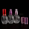 10ml Flat Round Spray Bottles Transparent Glass Perfume Bottles Perfume Sample Cosmetics Filling Bottle Empty Bottle