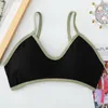 Bustiers & Corsets 2021 Small Chest Strap Tube Top Wrapped French Girl Sports Underwear Contrast Color Beauty Back Bra Soutien Gorge Bandeau