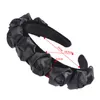 Flower Bud Headband couro sintético hairbands Moldura turbante por Mulheres Meninas Cabelo Acessórios de cabelo faixa de cabeça Hoop Headwear