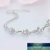 Bracelet d'améthyste en argent sterling 925 pour femme Forme de fleur Zircon Diamond Bracelet S925 Gemstone Bijoux à la main
