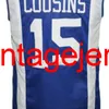Demarcus Cousins #15 Kentucky Wildcats College Maglia da basket retrò da uomo cucita personalizzata con qualsiasi numero nome maglie