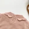 Jesienne i zimowe dziewczyny Sweter Handmade dla dzieci Koronki Toddler Girl 210515