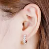 Transgems Sterling Moissanite HOOP 귀걸이 여성을위한 3.5mm H 컬러 Moissanite 다이아몬드 다이아몬드 이어링 실버 귀걸이 Y200620