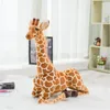 Riesige echtes Leben Giraffe Plüschtiere Nette Stofftierpuppen Weiche Simulation Giraffe Puppe Weihnachten Geburtstagsgeschenk Kinder Spielzeug LJ201126