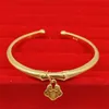 Bracelet manchette cadenas en or jaune 18 carats pour femmes, accessoires de Style Simple pour fête de mariage, 246d