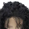 Czarny kolor Kędzierzawy syntetyczny Lacefront Peruka 14 ~ 26 cali Perruques de Cheveux Humains Lace Front Wigs 19819-1