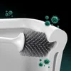 BAISPO TPR porte-brosse de toilette en silicone souple avec base brosse de nettoyage de sol domestique pour toilette WC ensembles d'accessoires de salle de bain LJ201204