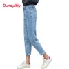 Dunayskiy Automne Jeans Femmes Souche Bleue High Taille Lâche Denim Jeans Femelle Pantalons Harem Pantalons Pantalons Jeunes Jeunes Pour Femmes 201223