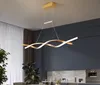 Moderne hanglamp voor keukenbar suspensie verlichting aluminium golf Avize glans hanglamp voor eetkamer kantoor