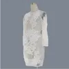 Sexy Club Dress Womens Mini Bodycon Dress Party Bandage Dresses Long Sleeves Bodysuit Lace patchwork see through Dress