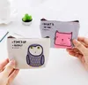 Wholesale 300pcs canvas change purses Cute Cartoon Animal Card Holder Key Bag Money zipper Bags for Girls Purse