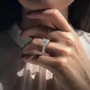 Luxury Unique Design Promise 3ct Diamond rings Sets 925 Sterling silver Engagement Wedding Rings for women White pink gold Gemstone Jewelry