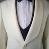 Witte bruiloft smoking voor prom mannen pakken 3 stuk jacket vest met zwarte broek slim fit Afrikaanse mode kleding ingesteld kostuums 201105
