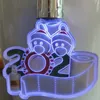 2020 Quarantine Survivor Family Snowman Face Mask Christmas Pendant Acrylic LED Night Light Christmas Decoration