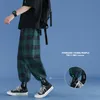 Harajuku Plaid Hosen männer Bequeme Lose Streetwear Jogger Koreanische Casual Alle-spiel Trendy Flanell Breite Hosen 220311